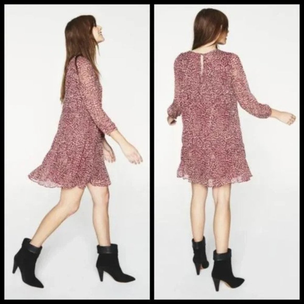 BA&SH Grace Chiffon Mini Dress ~ Rose S (1) NWT - Picture 2 of 12